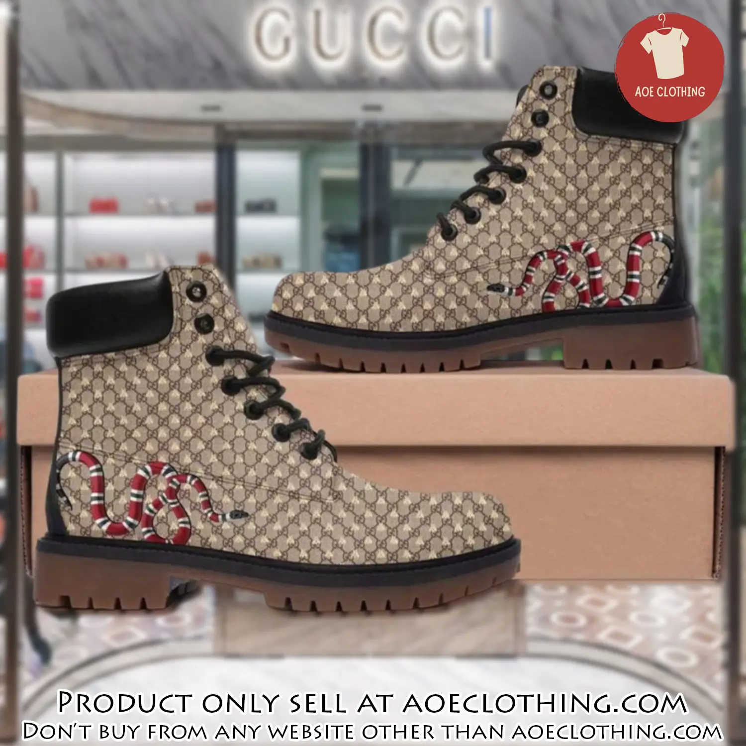 Gucci snake beige luxury brand boots gifts for men women aoe0924545